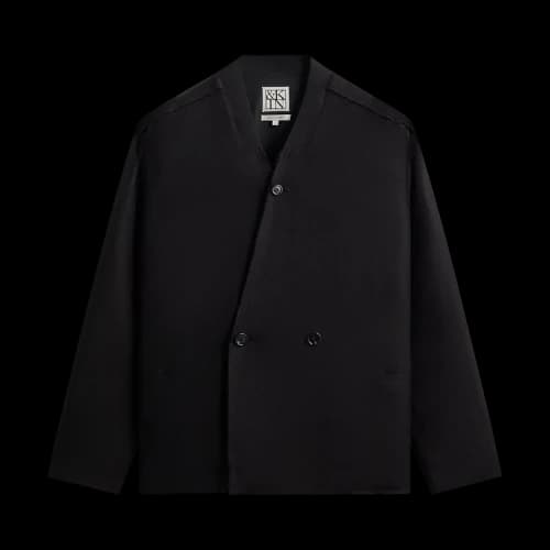 Kith &Kin Long Sleeve Linen Viscose Twill Mathis Shirt 'Black'