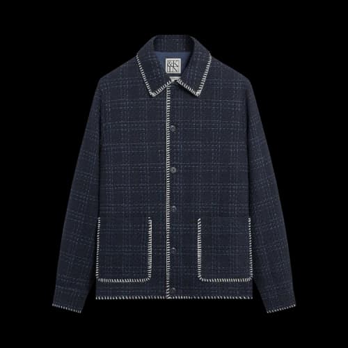 Kith &Kin Tweed Boxy Collared Overshirt 'Nocturnal'