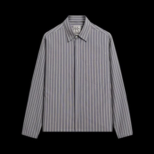 Kith &Kin Striped Poplin Nico Shirt 'Chasm'