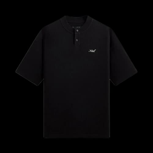 Kith Micro Waffle Tristan Henley 'Black'