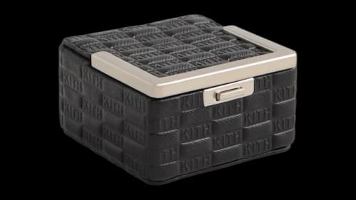 Kith Kithmas Monogram Saffiano Leather Square Frame Jewelry Case Black
