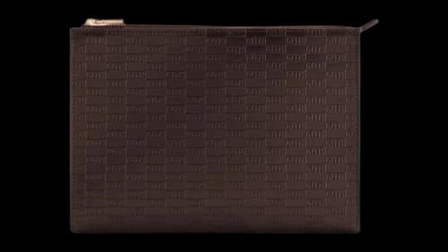 Kith Kithmas Monogram Vachetta Leather Zip Pouch Black