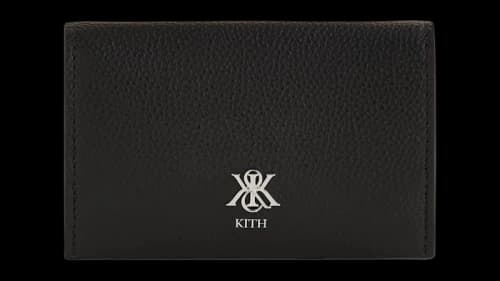 Kith Tumbled Leather Card Holder Black