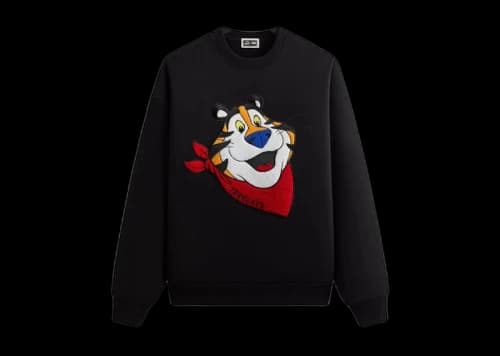 Kith Treats Kellogg’s Frosted Flakes Cereal Tony the Tiger Tony Nelson Crewneck Black