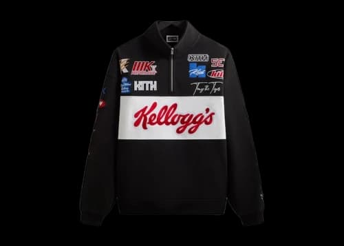 Kith Treats Kellogg’s Frosted Flakes Cereal Tony the Tiger Racing Nelson Quarter Zip Black