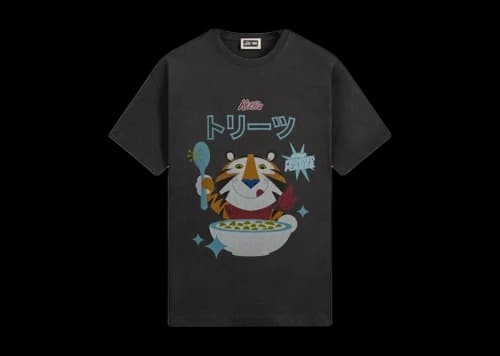 Kith Treats Kellogg’s Frosted Flakes Cereal Tony the Tiger Japanese Vintage Tee Black