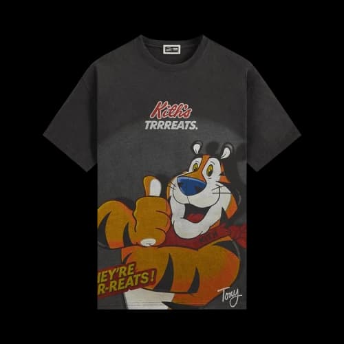 Kith Treats For Kellogg’s Frosted Flakes Cereal & Tony The Tiger Cereal Box Vintage Tee 'Black'