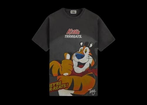 Kith Treats Kellogg’s Frosted Flakes Cereal Tony the Tiger Cereal Box Vintage Tee Black