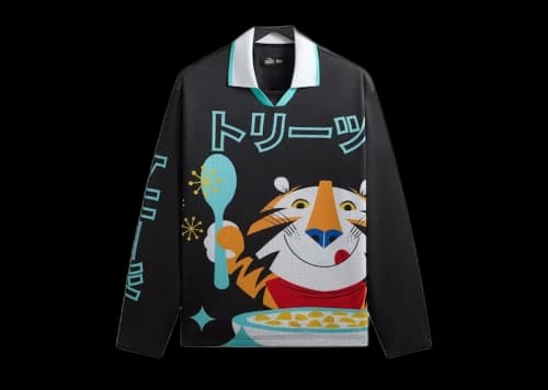 Kith Treats Kellogg’s Frosted Flakes Cereal Tony the Tiger Long Sleeve Edison Jersey Black