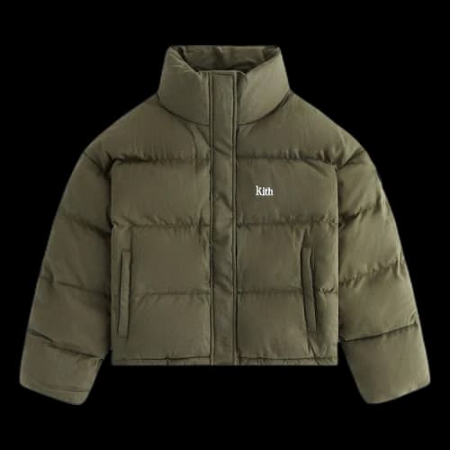 Kith Women Wynne Denim Cropped Puffer 'Moss'