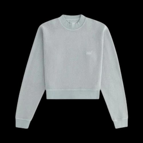 Kith Women Haylen Cropped Herringbone Terry Crewneck 'Palais'