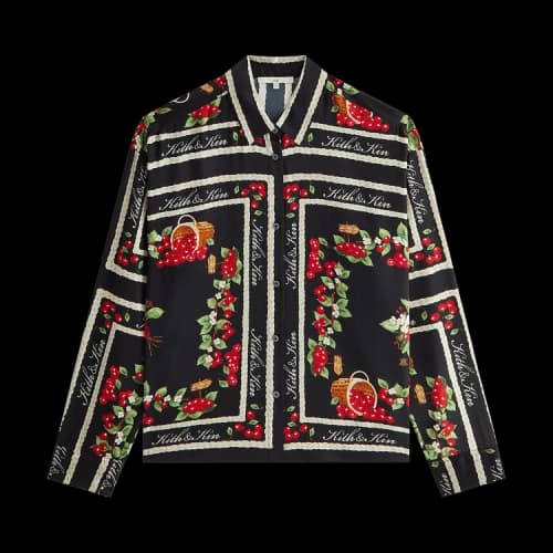 Kith Women Siena Cherry Button Up Shirt 'Black'