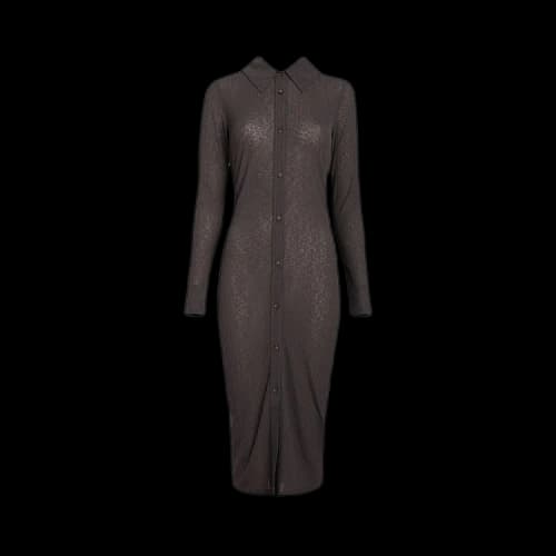 Kith Women Tori Sheer Rib Midi Dress 'Cacao'