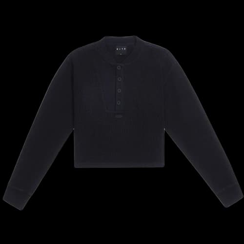Kith Women Mary Waffle Henley Shirt 'Black'