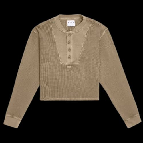 Kith Women Mary Waffle Henley Shirt 'Chai'