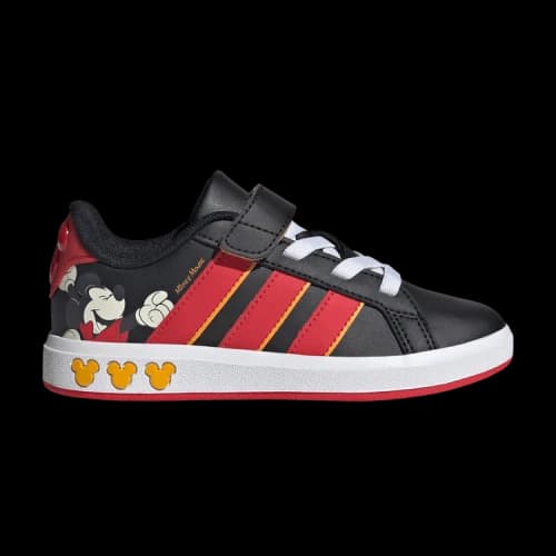 Disney Mickey Mouse x adidas Grand Court Little Kid 'Core Black Pure Ruby'