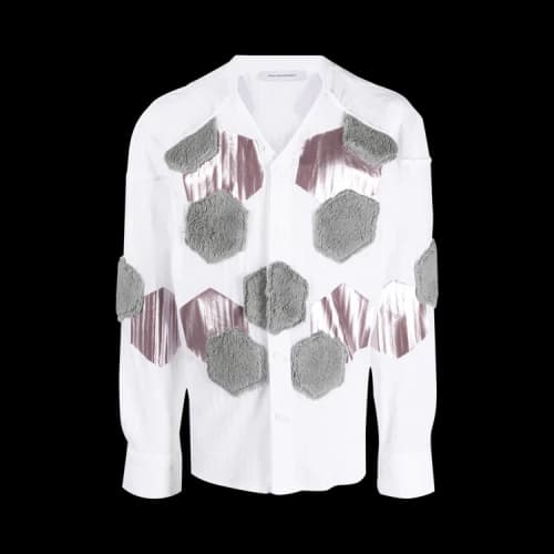 Kiko Kostadinov Danh Applique Shirt 'Frost White/Dove Grey'
