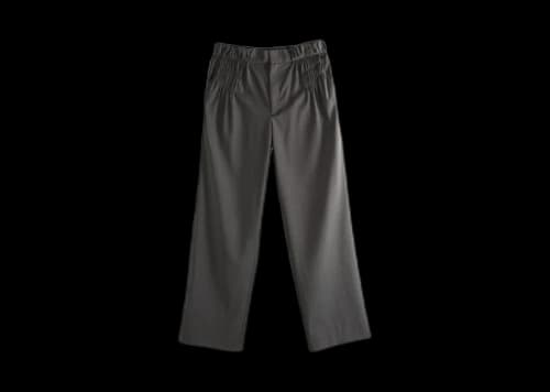 Kiko Kostadinov Melange Wool Minna Gathered Trousers Black