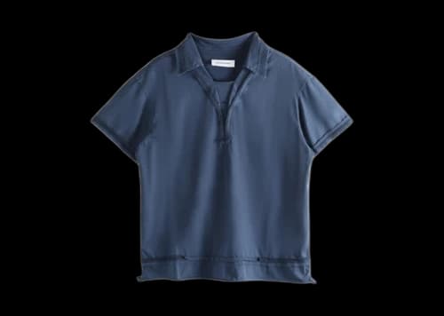 Kiko Kostadinov Overdyed Cotton Otak Polo Shirt Dark Wash