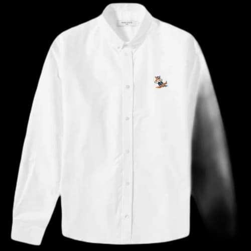 Maison Kitsune Dressed Fox Patch Relaxed Shirt White