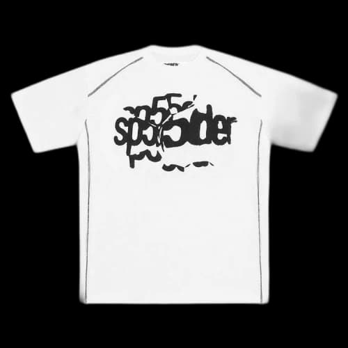 Sp5der Contrast Stitch Slub Tee 'White'