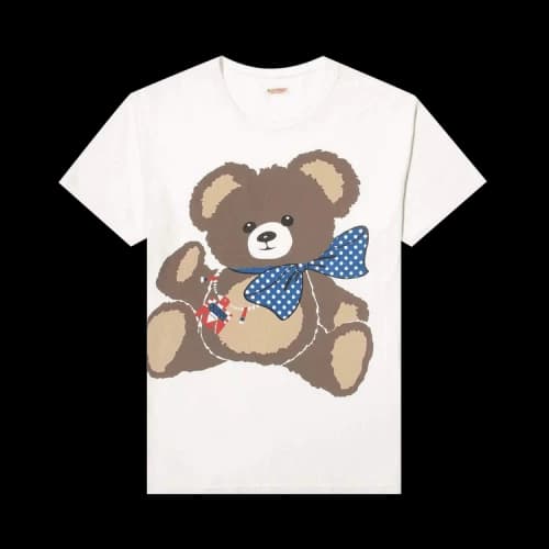 Kapital 20/-Jersey Crew Tee (Blue Bear/Battery Bird) 'White'
