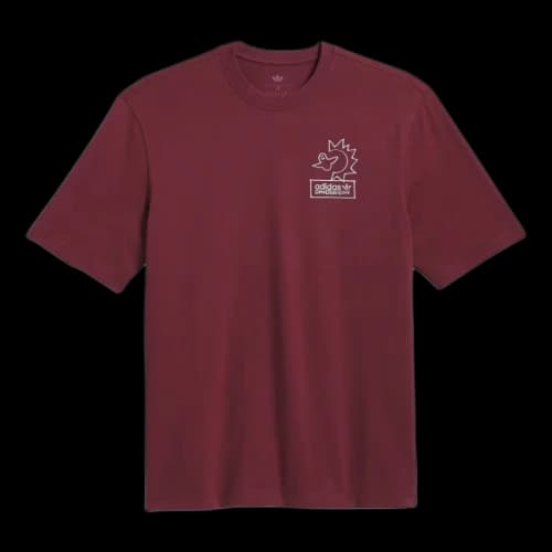 adidas Skateboarding x Mark Gonzales Not Amused T-Shirt 'Shadow Red Halo Silver'