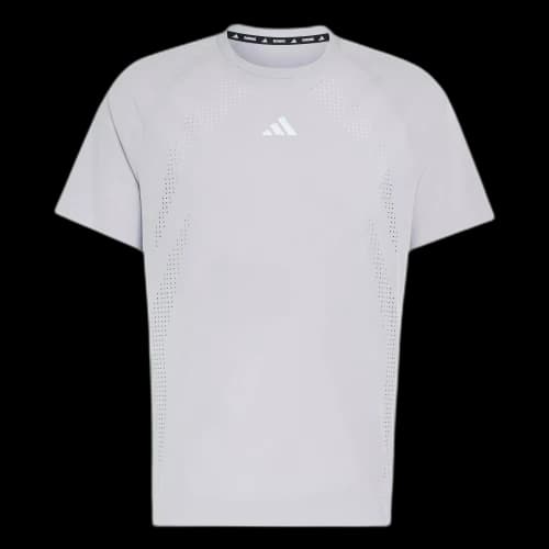 Adidas Aspyre Running T Shirts Men's Honor Gray Crew Neck Moderate