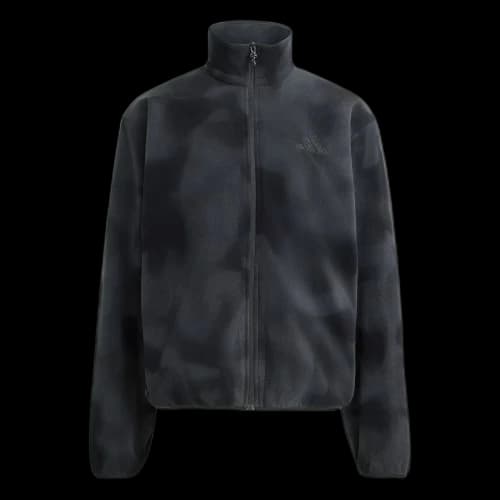 Adidas Fleece Tops Men's Carbon Black Stand Collar Moderate