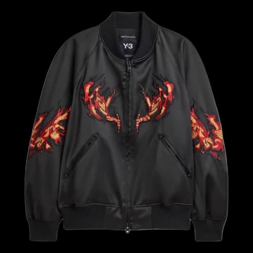 adidas x Y-3 Embroidered Graphic Satin Souvenir Jacket Asia Sizing 'Black'
