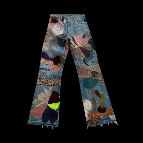 Kapital Wide Cut Patchwork Jeans 'Indigo'