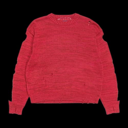 Kapital 5G Cotton Knit Bone Crew Sweater 'Red'