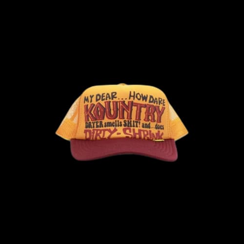 Kapital Kountry Dirty Shrink Trucker Cap 'Gold/Burgundy'