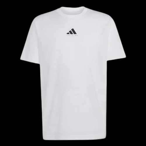 Adidas Fitness Clothing Men's White/Black Crew Neck Moderate