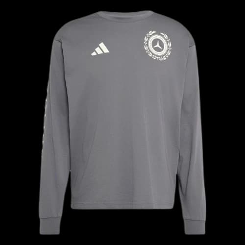 adidas x Mercedes AMG Petronas Formula 1 Team Silver Arrows Long Sleeve T-Shirt Asia Sizing 'Granite'