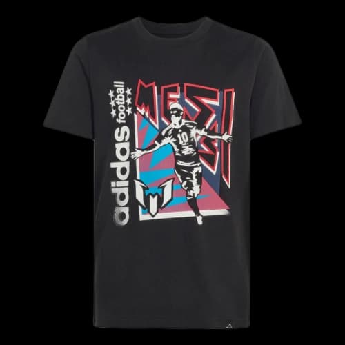 (GS) adidas x Messi Fun Graphic T-Shirt Asia Sizing 'Black'