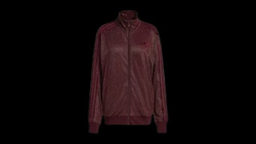 adidas Women's Lurex Firebird Track Top Maroon/Gold Metallic