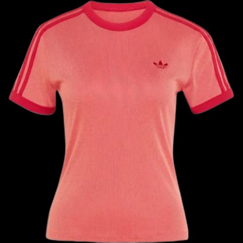 Adidas Originals 3S T Shirts Women's Orange Red Crew Neck Moderate