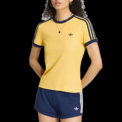 Adidas Originals T Shirts Women's Sunlight Yellow Crew Neck Moderate