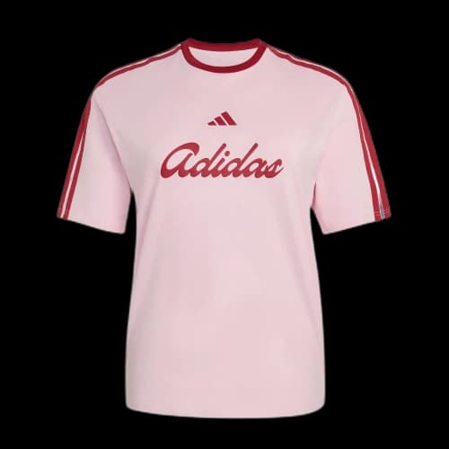 Adidas T Shirts Women's Clear Pink Crew Neck Moderate