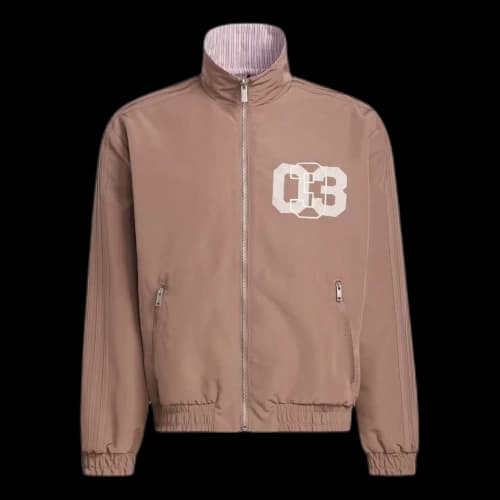 adidas Firebird Coach Jacket Asia Sizing 'Trace Brown Team Victory Red'