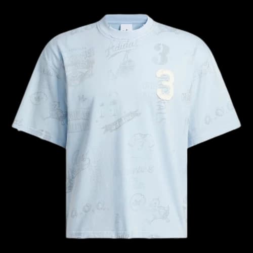 adidas Varsity Graphic T-Shirt Asia Sizing 'Clear Sky'