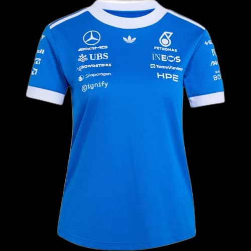 Adidas Originals Racing T Shirts Women's Blue Bird/White Crew Neck Moderate