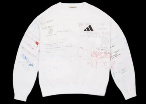 Yeezy Scribble Hand Drawn Crewneck Arctic