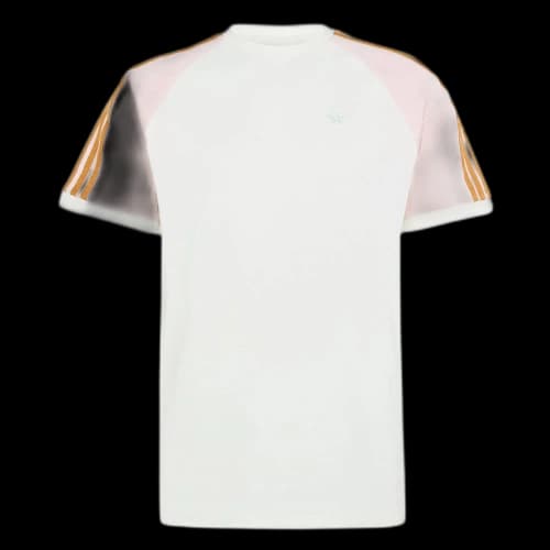 Adidas Originals T Shirts Men's Ivory/Light Pink Crew Neck Moderate