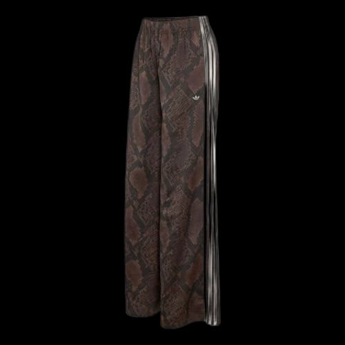 adidas Satin Snake Print Wide Leg Track Pant Asia Sizing 'Earth Strata Aurora Coffee' (Women's)