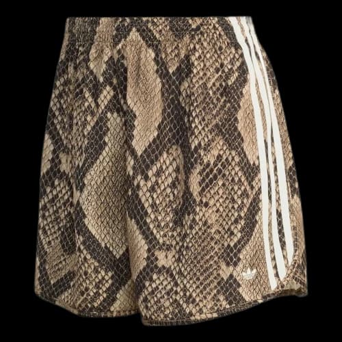 adidas Snake Print Satin Shorts Asia Sizing 'Linen Magic Beige' (Women's)