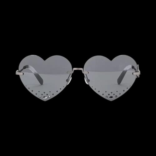 Kenzo Heart Frameless Sunglasses 'Black'