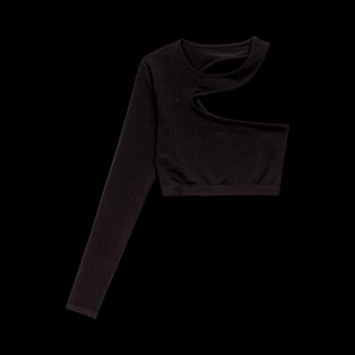 Helmut Lang Seamless Jersey Cutout Top 'Black'