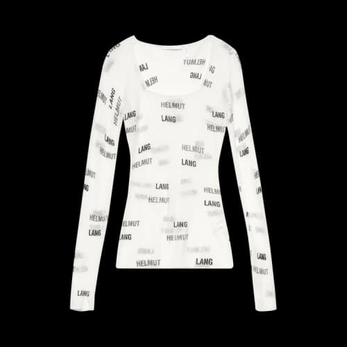 Helmut Lang Logo Long-Sleeve Tee 'Muslin'